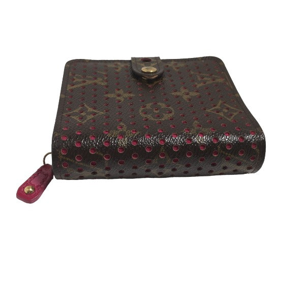 LOUIS VUITTON Bifold Wallet M95188 Monogram Perfo Fuchsia Zip Around Monogram Perfo Two fold wallet Women Used Authentic