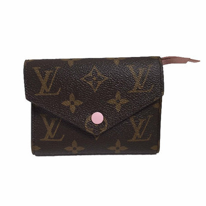 LOUIS VUITTON Coin case M62360 Monogram canvas Rose Valerie Coin purse with Card Case Monogram Portefeuille Victorine Women Used Authentic