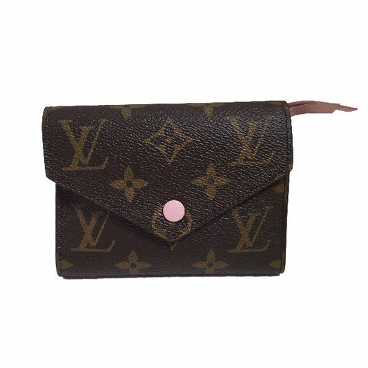 LOUIS VUITTON Coin case M62360 Monogram canvas Rose Valerie Coin purse with Card Case Monogram Portefeuille Victorine Women Used Authentic