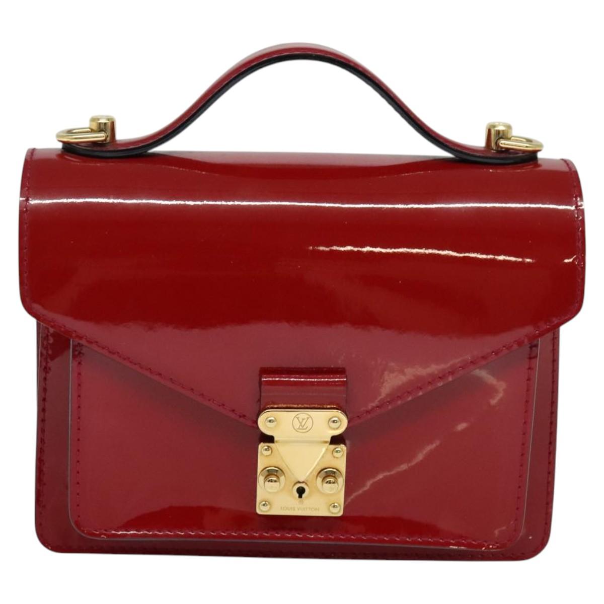 LOUIS VUITTON Vernis Monceau BB Two Way Hand Bag Rose Andian