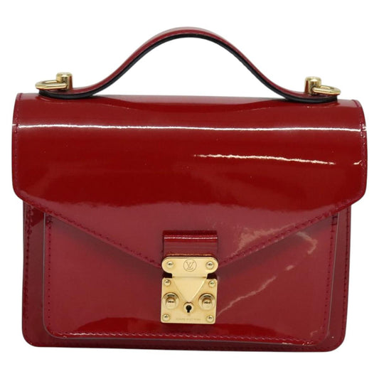LOUIS VUITTON Vernis Monceau BB Two Way Hand Bag Rose Andian