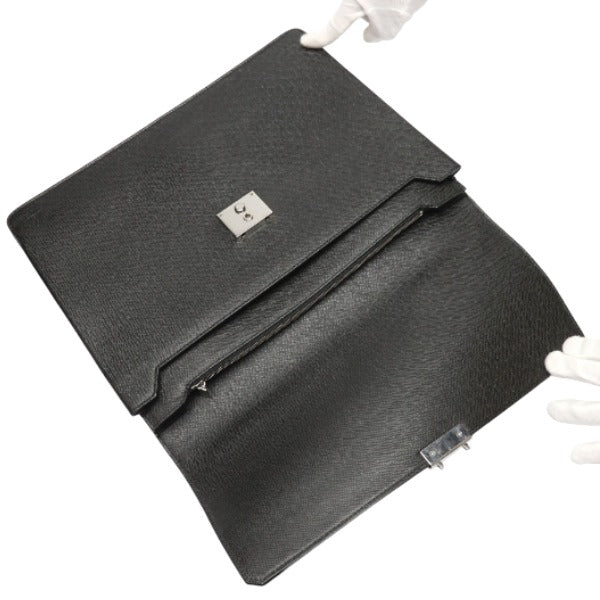 LOUIS VUITTON Business bag M32752 Taiga Leather black Briefcase Taiga Aldoise mens Used Authentic