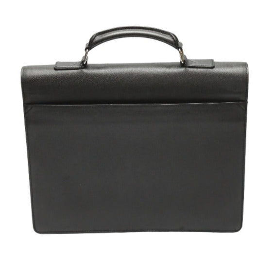 LOUIS VUITTON Business bag M32752 Taiga Leather black Briefcase Taiga Aldoise mens Used Authentic