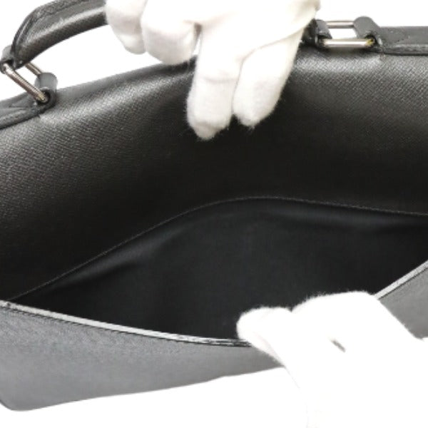 LOUIS VUITTON Business bag M32752 Taiga Leather black Briefcase Taiga Aldoise mens Used Authentic