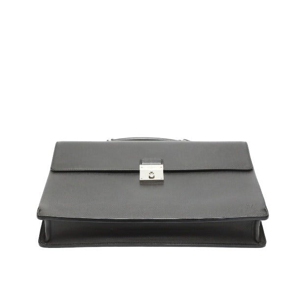 LOUIS VUITTON Business bag M32752 Taiga Leather black Briefcase Taiga Aldoise mens Used Authentic