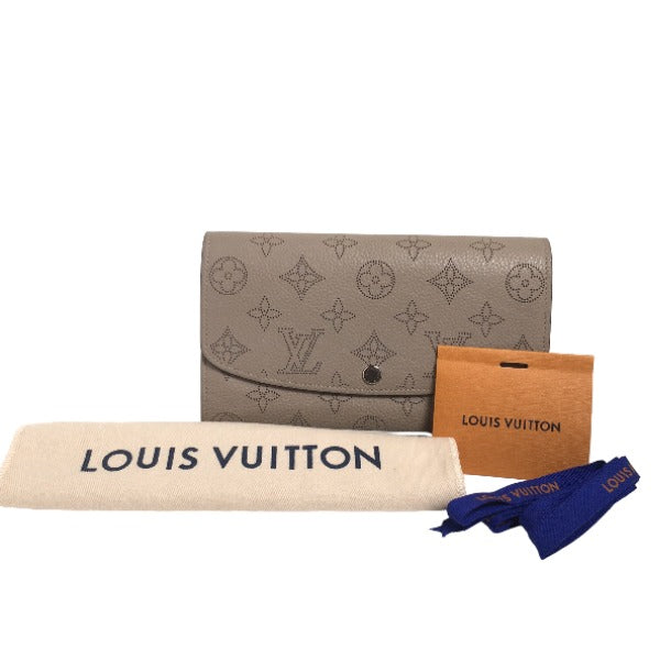 LOUIS VUITTON Long Wallet Purse M60144 Monogram Mahina beige Long Wallet Purse Monogram Portefeuille Iris Women Used Authentic