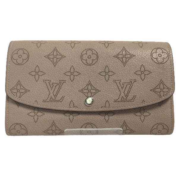 LOUIS VUITTON Long Wallet Purse M60144 Monogram Mahina beige Long Wallet Purse Monogram Portefeuille Iris Women Used Authentic