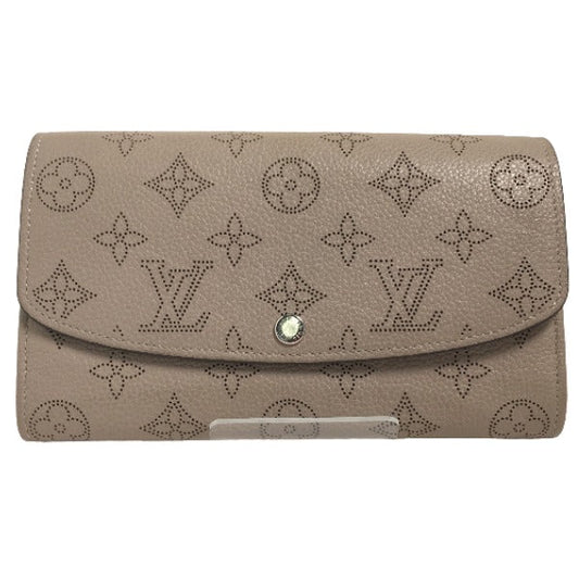 LOUIS VUITTON Long Wallet Purse M60144 Monogram Mahina beige Long Wallet Purse Monogram Portefeuille Iris Women Used Authentic