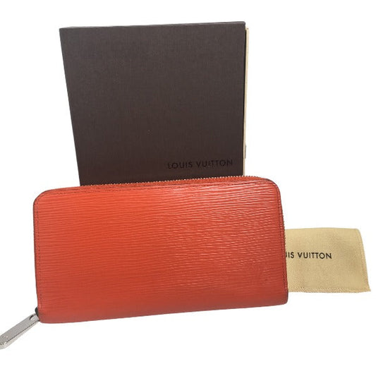 LOUIS VUITTON Long Wallet Purse M60310 Epi Leather Orange Zip Around Epi Zippy wallet Women Used Authentic