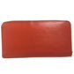 LOUIS VUITTON Long Wallet Purse M60310 Epi Leather Orange Zip Around Epi Zippy wallet Women Used Authentic