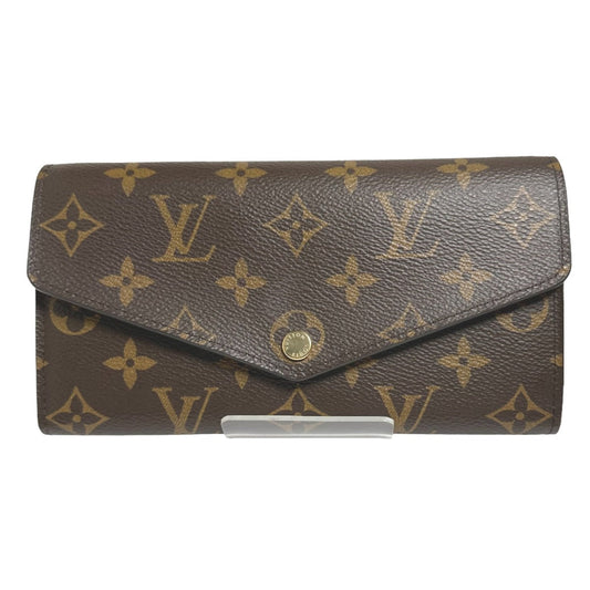LOUIS VUITTON Long Wallet Purse M60531 Monogram canvas Brown Wallet Monogram Portefeuille Sara unisex(Unisex) Used Authentic