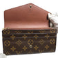 LOUIS VUITTON Long Wallet Purse M60531 Monogram canvas Brown Wallet Monogram Portefeuille Sara unisex(Unisex) Used Authentic