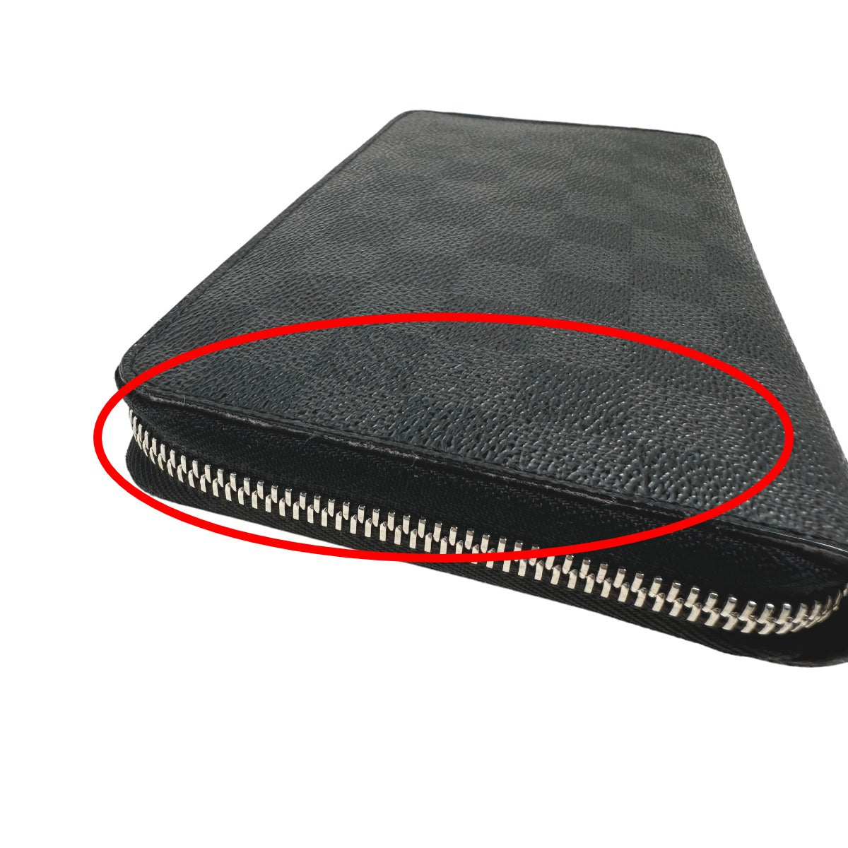 LOUIS VUITTON Long Wallet Purse N63077 Damier Grafitto Canvas black Zip Around Damier Graphite Zippy Organizer mens Used Authentic