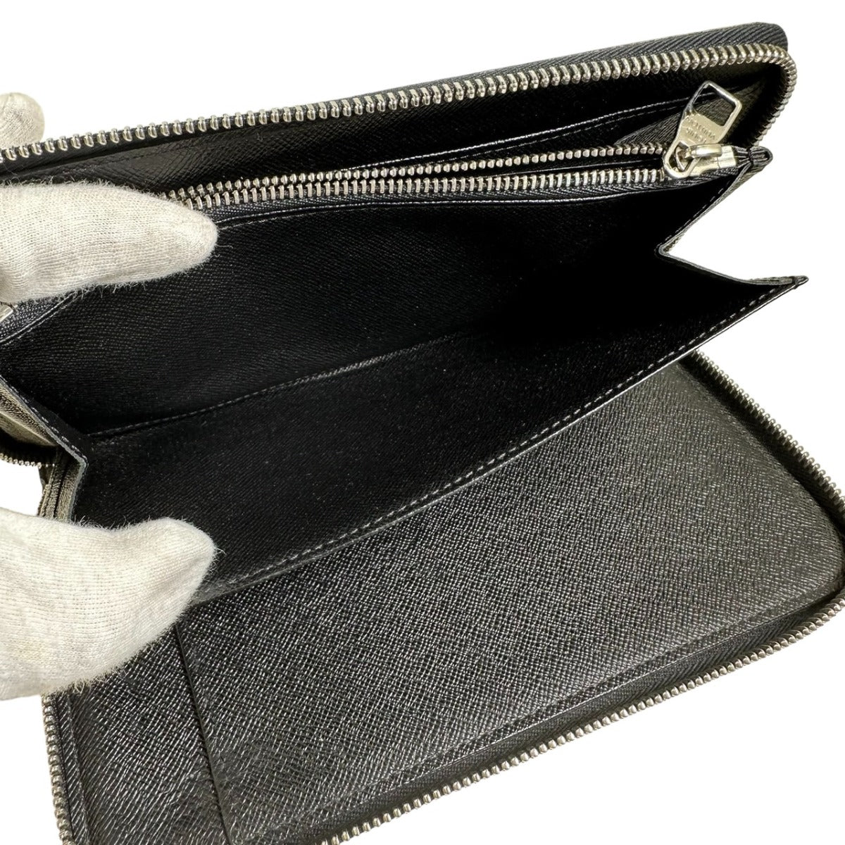 LOUIS VUITTON Long Wallet Purse N63077 Damier Grafitto Canvas black Zip Around Damier Graphite Zippy Organizer mens Used Authentic