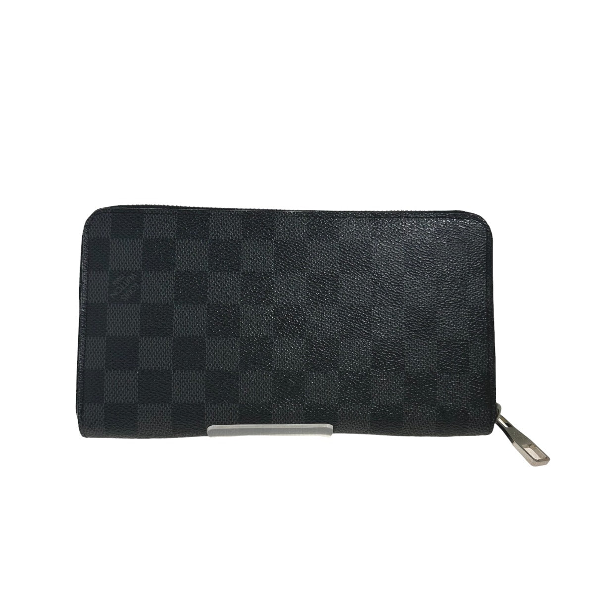 LOUIS VUITTON Long Wallet Purse N63077 Damier Grafitto Canvas black Zip Around Damier Graphite Zippy Organizer mens Used Authentic