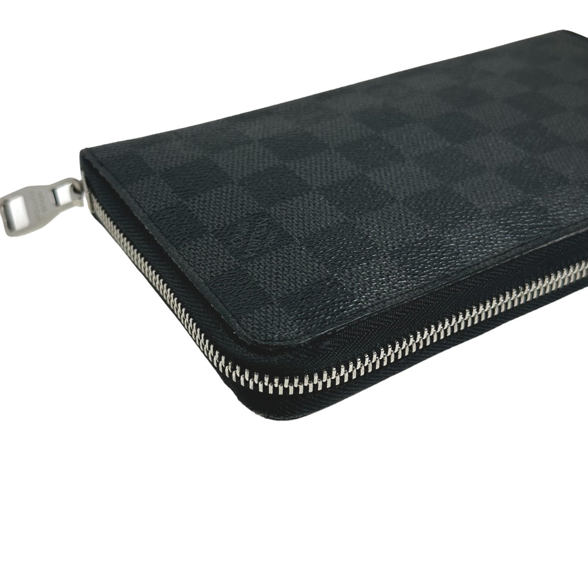 LOUIS VUITTON Long Wallet Purse N63077 Damier Grafitto Canvas black Zip Around Damier Graphite Zippy Organizer mens Used Authentic