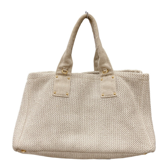 PRADA Tote Bag canvas beige 2WAY bag canvas Canapa Women Used Authentic