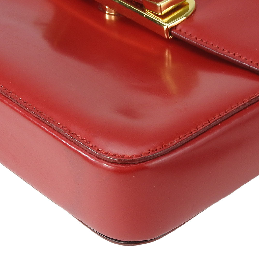 PRADA Handbag BN1670 Calfskin Red Women Used Authentic