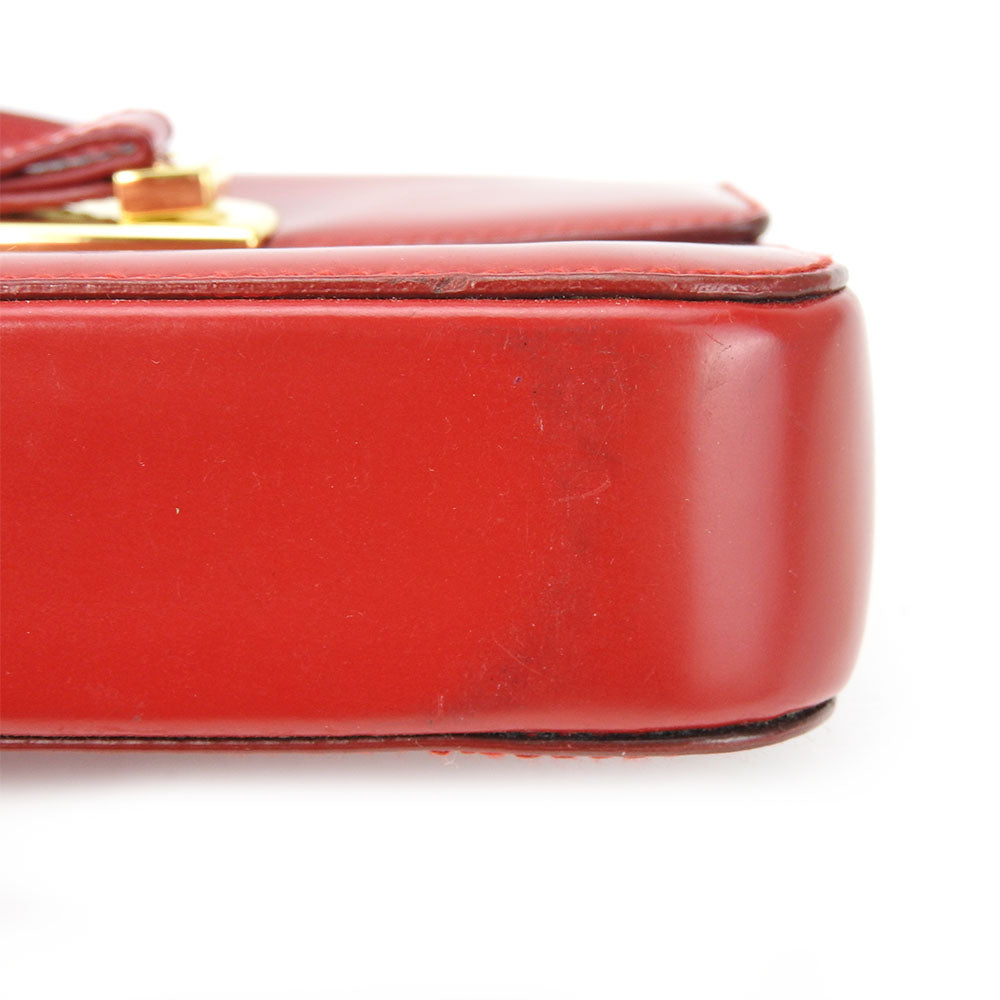 PRADA Handbag BN1670 Calfskin Red Women Used Authentic