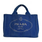 PRADA Tote Bag B2439G denim blue Shoulder Bag tote mini Canapa Women Used Authentic