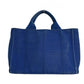 PRADA Tote Bag B2439G denim blue Shoulder Bag tote mini Canapa Women Used Authentic