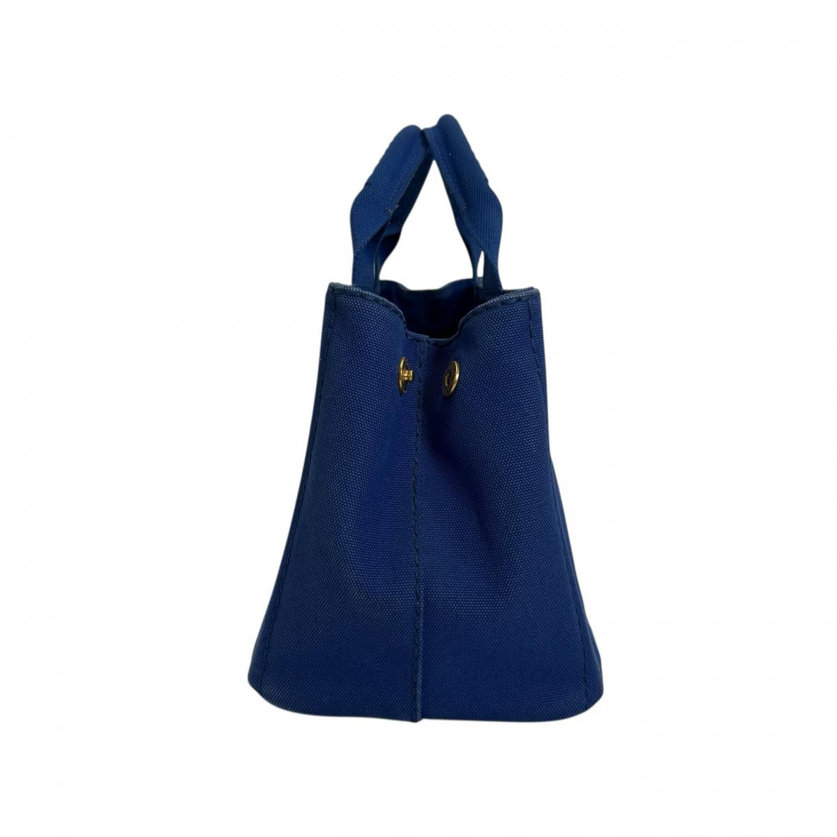 PRADA Tote Bag B2439G denim blue Shoulder Bag tote mini Canapa Women Used Authentic