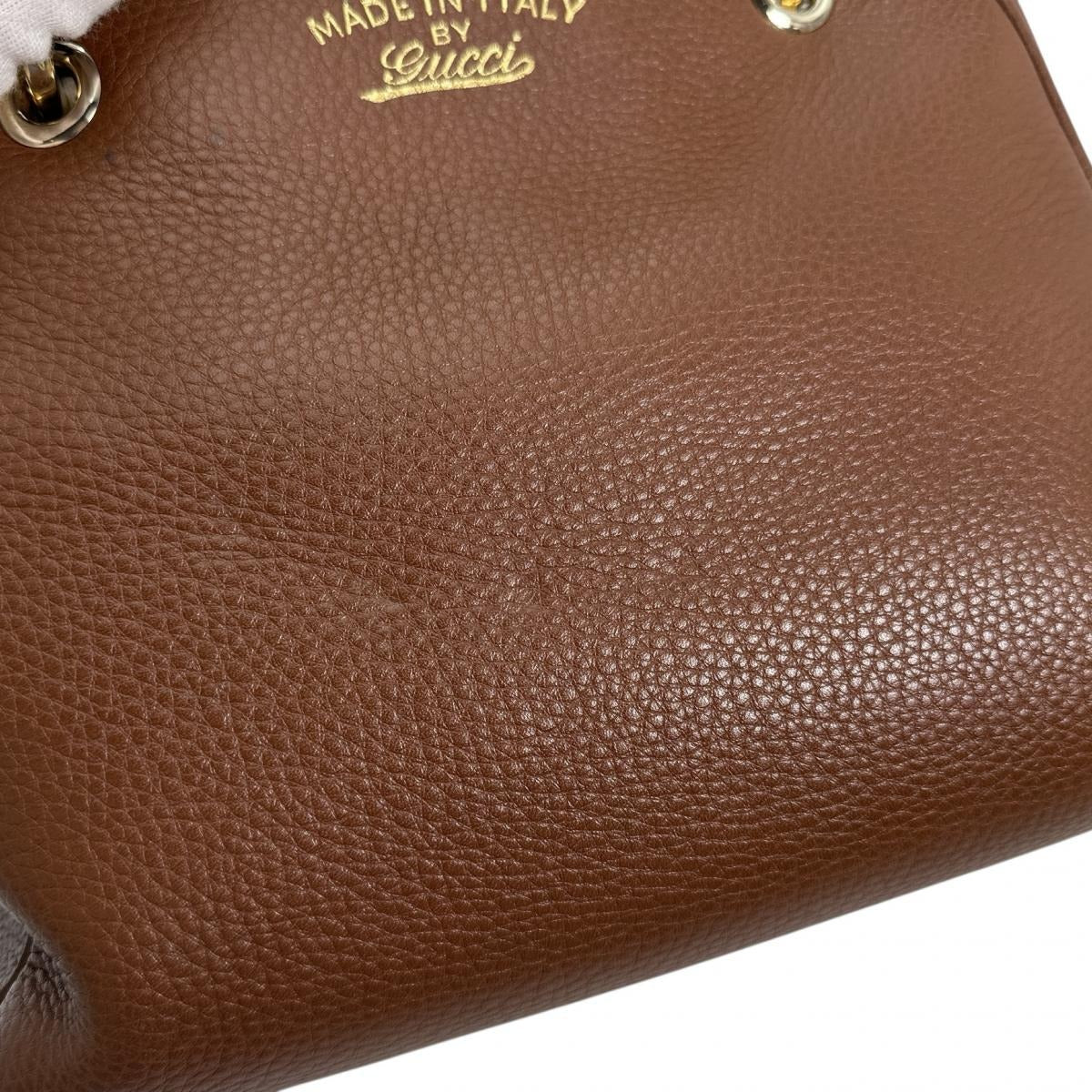 GUCCI Handbag 336032 Leather, Bamboo Brown leather 2 way bag