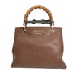 GUCCI Handbag 336032 Leather, Bamboo Brown leather 2 way bag
