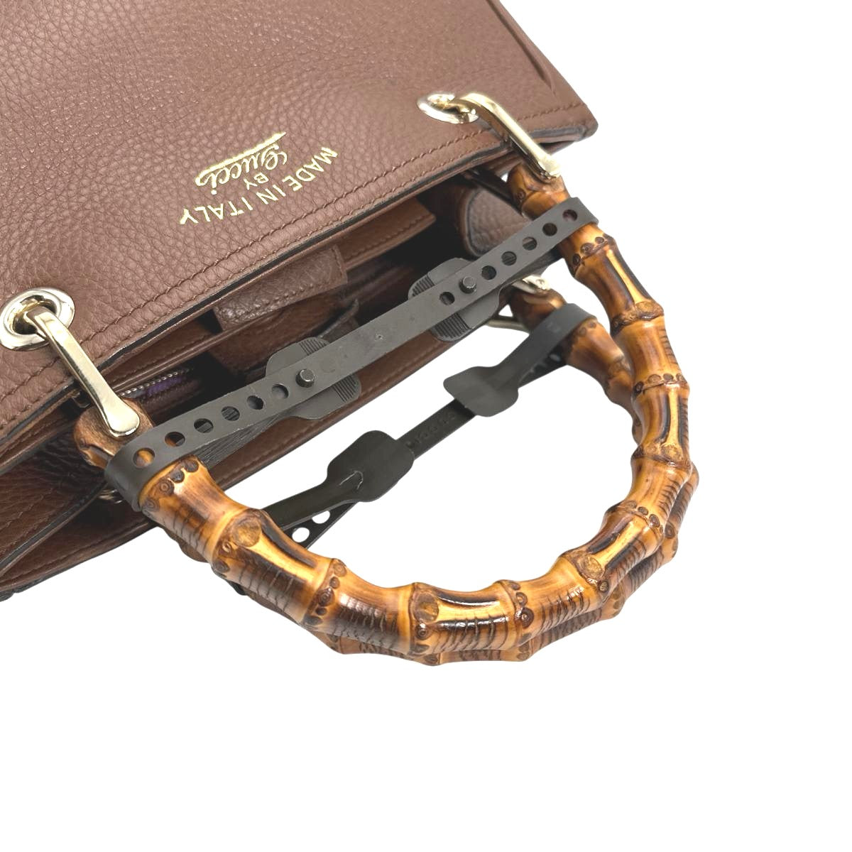 GUCCI Handbag 336032 Leather, Bamboo Brown leather 2 way bag