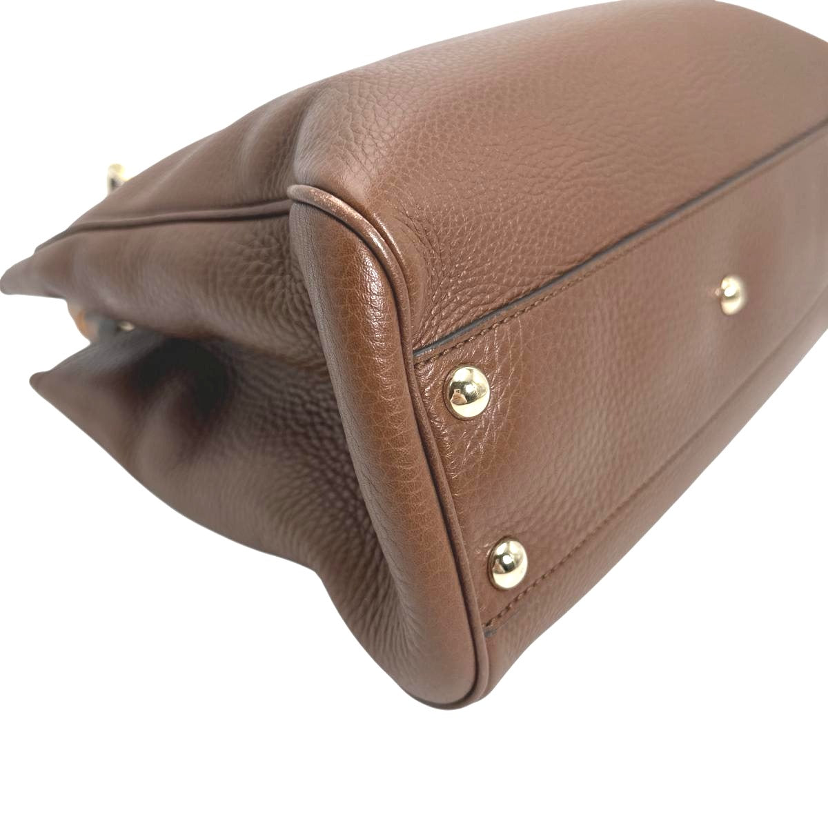 GUCCI Handbag 336032 Leather, Bamboo Brown leather 2 way bag