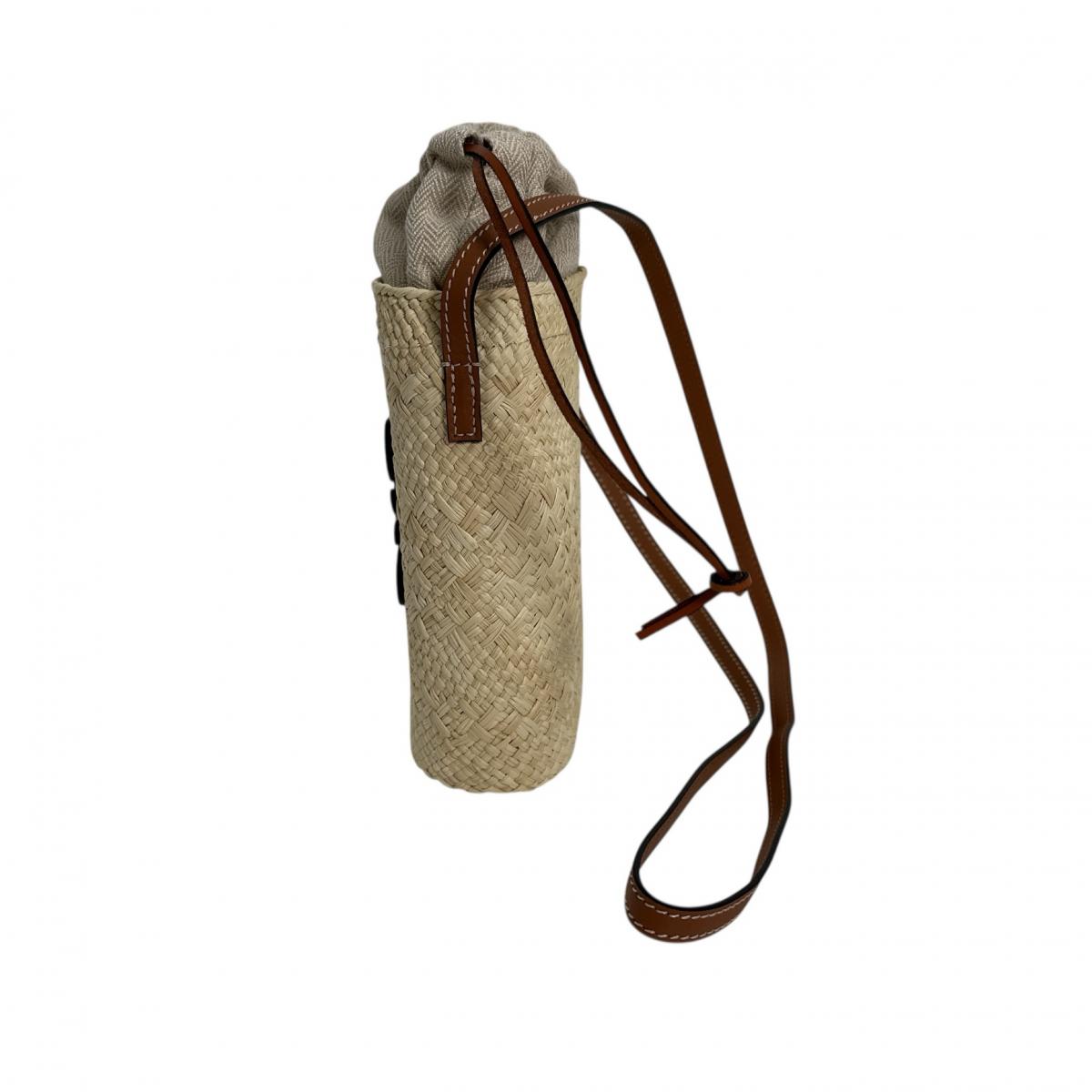 LOEWE Shoulder Bag Calfskin beige Crossbody Carry Irakayashi & Calfskin Square pocket Women Used Authentic