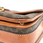 CELINE Shoulder Bag PVC / Leather Brown Macadam