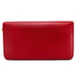 CELINE Long Wallet Purse leather Red Large zipped wallet Women Used Authentic