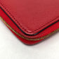 CELINE Long Wallet Purse leather Red Large zipped wallet Women Used Authentic