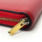 CELINE Long Wallet Purse leather Red Large zipped wallet Women Used Authentic