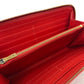 CELINE Long Wallet Purse leather Red Large zipped wallet Women Used Authentic