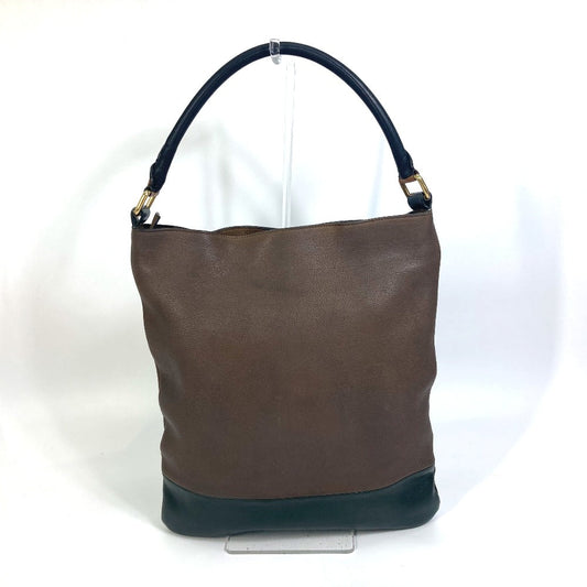 CELINE Shoulder Bag leather Brown bicolor stripes Tote Bag