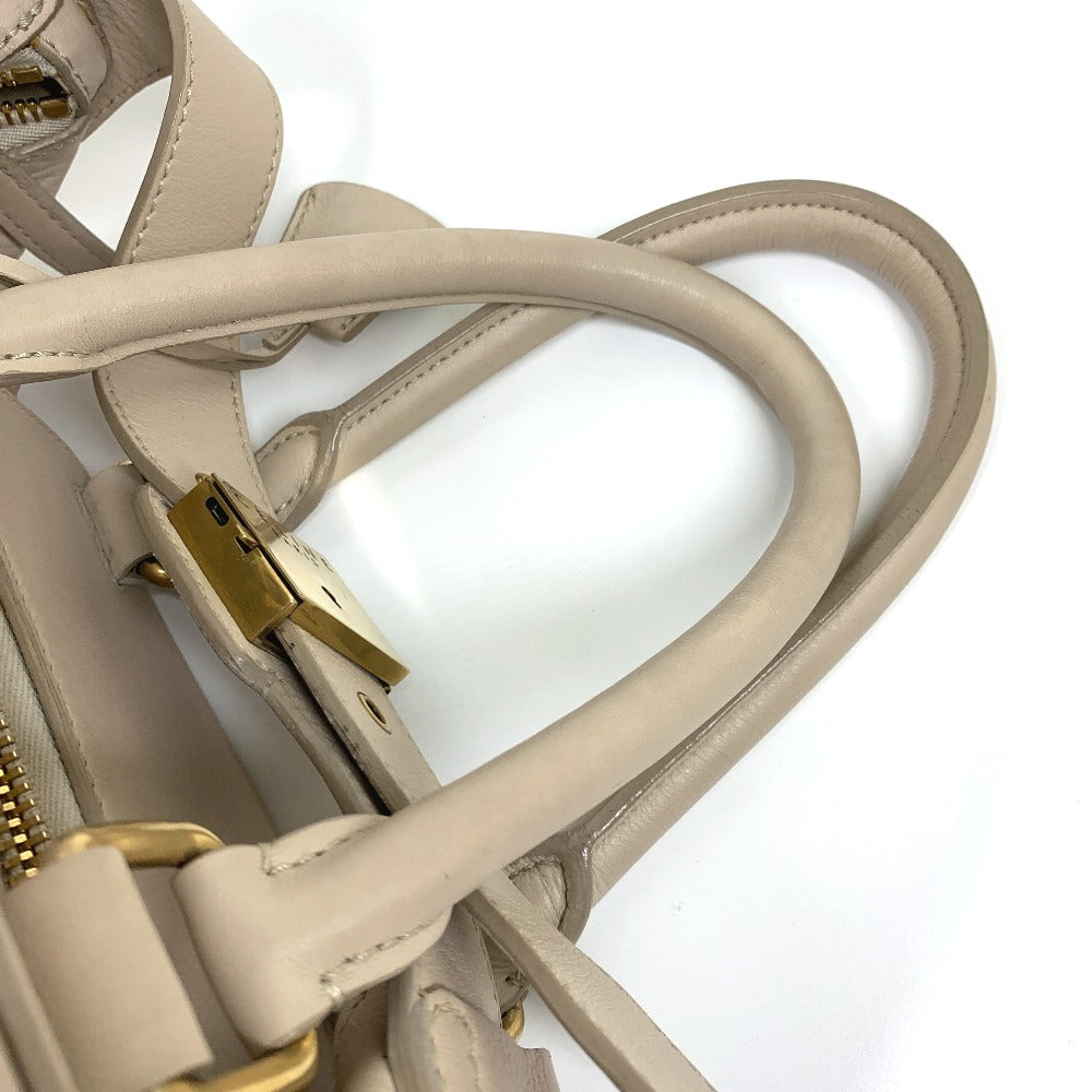 CELINE Handbag leather beige Old logo Mini Boston