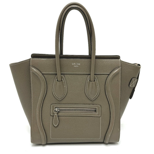 CELINE Handbag leather beige Luggage Women Used Authentic
