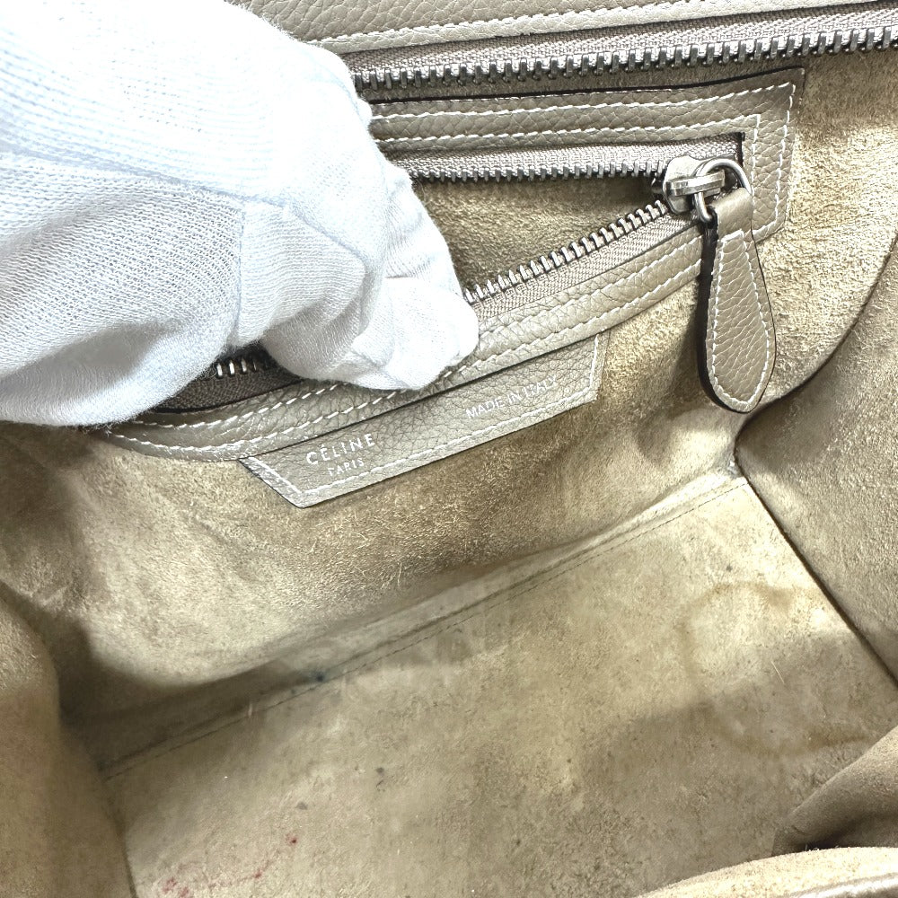 CELINE Handbag leather beige Luggage Women Used Authentic