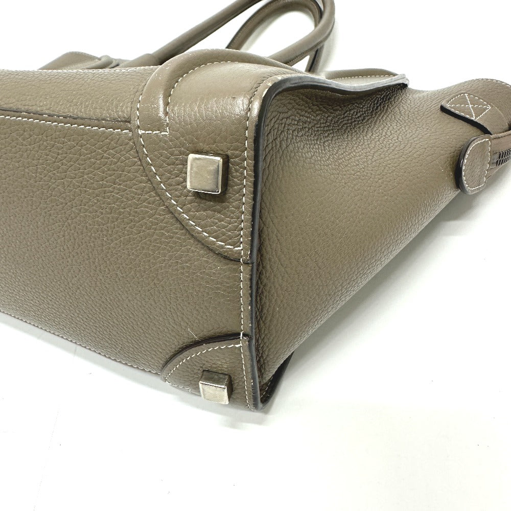 CELINE Handbag leather beige Luggage Women Used Authentic
