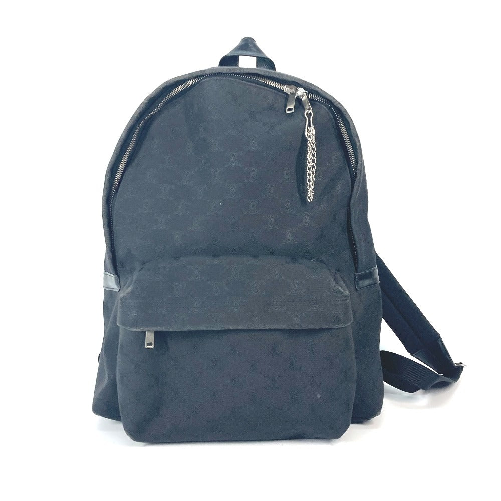 CELINE Backpack Canvas leather black triomphe logo mens Used Authentic