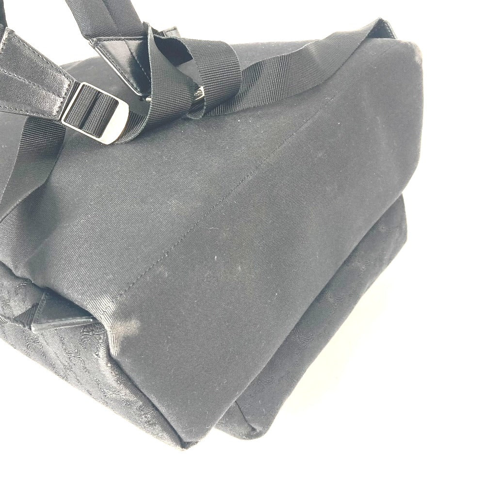 CELINE Backpack Canvas leather black triomphe logo mens Used Authentic