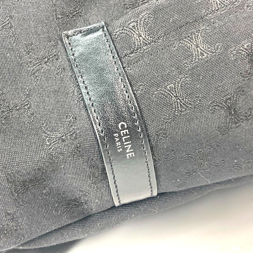 CELINE Backpack Canvas leather black triomphe logo mens Used Authentic