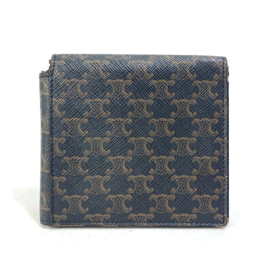 CELINE Folded wallet leather Brown Card Case triomphe wallet mens Secondhand Authentic