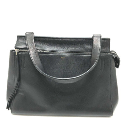 CELINE Shoulder Bag leather black Shoulder edge bag
