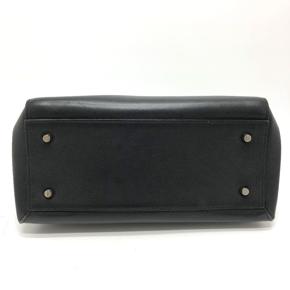 CELINE Shoulder Bag leather black Shoulder edge bag