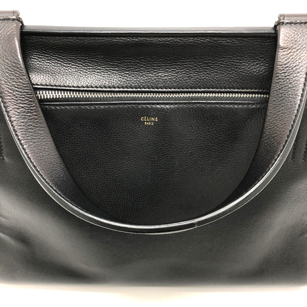 CELINE Shoulder Bag leather black Shoulder edge bag