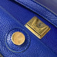 CELINE Shoulder Bag leather blue Handbag Belt bag Women Used Authentic
