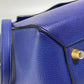 CELINE Shoulder Bag leather blue Handbag Belt bag Women Used Authentic